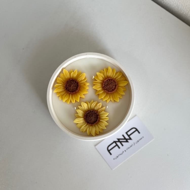 شمع مدل کاسه ای گل برجسته